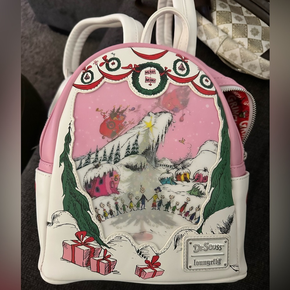 Loungefly Pink and White Dr. Seuss Backpack